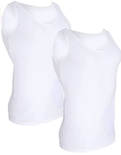 Photo 1 of 5x LISH 2 Pack Men's Slimming Light Compression Sport Tank Top
Size: XL
Color: White