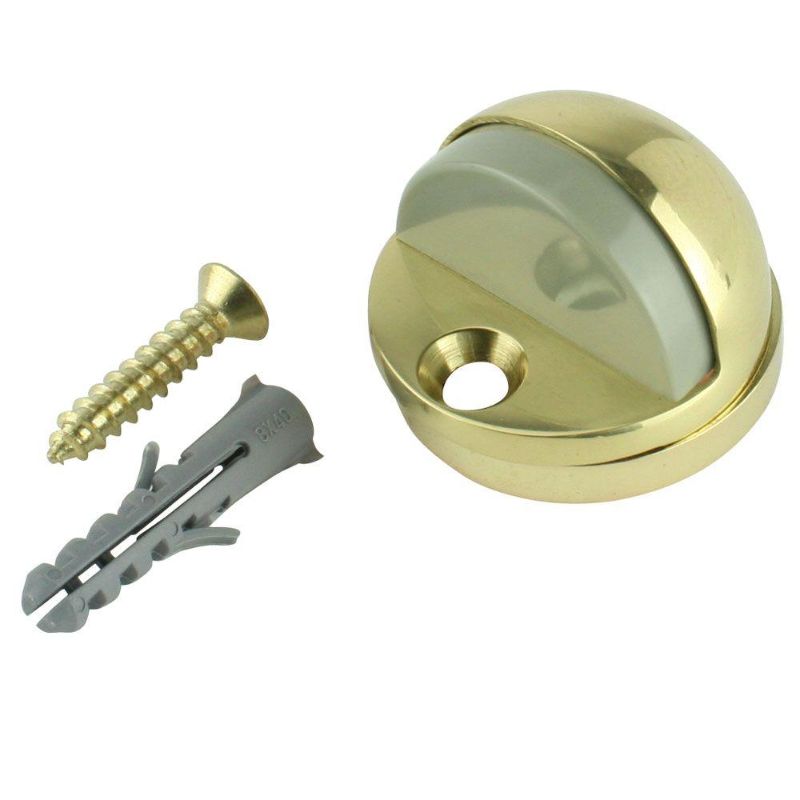 Photo 1 of 4 pack Bright Brass Finish Adjustable Floor Doorstop Everbilt 162624
