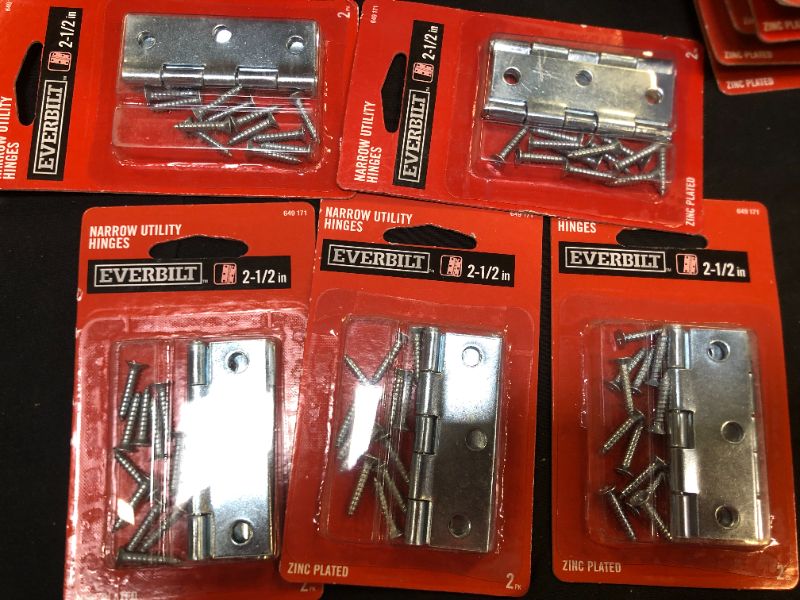 Photo 2 of 5 packs of Everbilt 2-1/2 in. Zinc Plated Narrow Utility Hinges (2-Pack)
