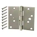 Photo 1 of everbilt 4 in. Satin Nickel Square Corner Security Door Hinges Value Pack (3-Pack)