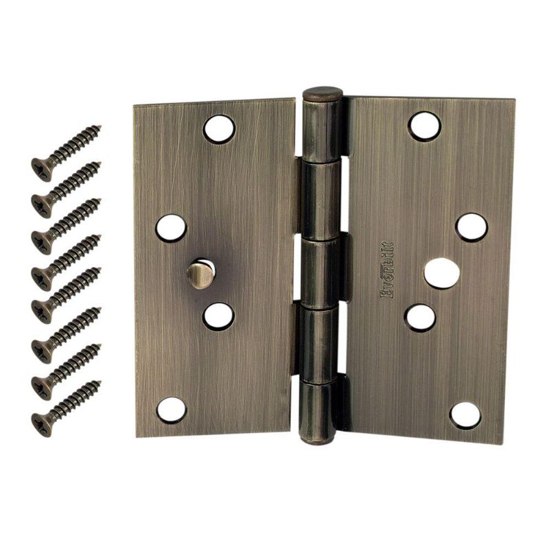 Photo 1 of Everbilt Door Hinge 4 In Wall Mount Removable Security Locking Tab Steel 3 Pack
