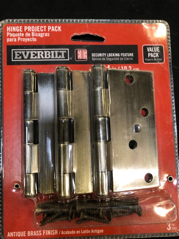 Photo 1 of Everbilt Door Hinge 4 In Wall Mount Removable Security Locking Tab Steel 3 Pack

