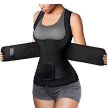 Photo 1 of Cimkiz Sweat Vest Waist Trainer for Womens Workout Tank Zipper Vest Adjustable Belt Sauna Suit Compression