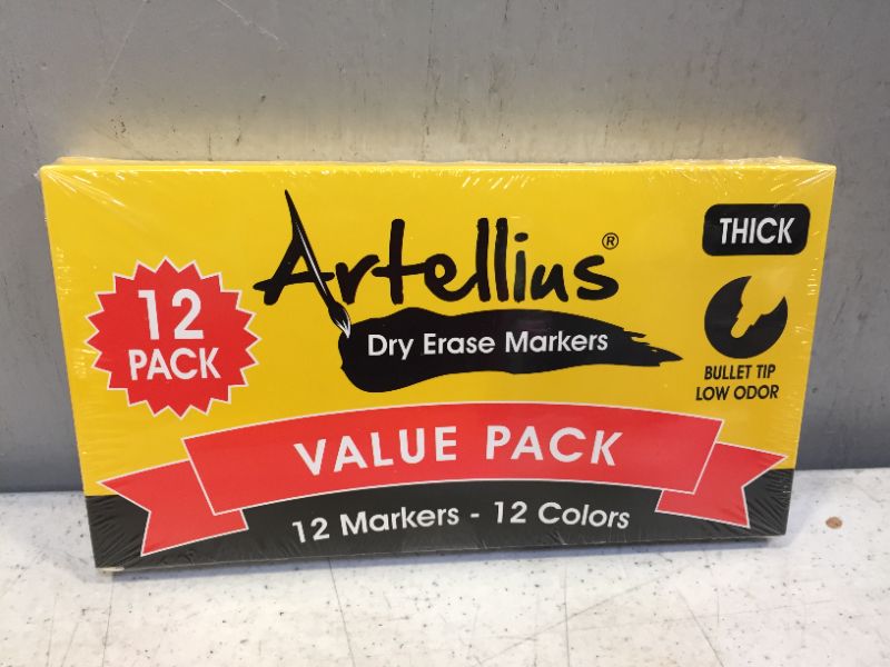 Photo 3 of Dry Erase Markers (12 Assorted Color Packs) Thick Barrel Design, Pens Perfect for Writing on Whiteboards, Dry Erase Boards, Mirrors, Windows, and All Whiteboard Surfaces