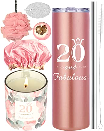 Photo 1 of 20th Birthday Gifts for Girl, 20 Birthday Gifts, Gifts for 20th Birthday Girl, 20th Birthday Decorations, Happy 20th Birthday Candle, 20th Birthday Tumblers, 20th Birthday Party Supplies