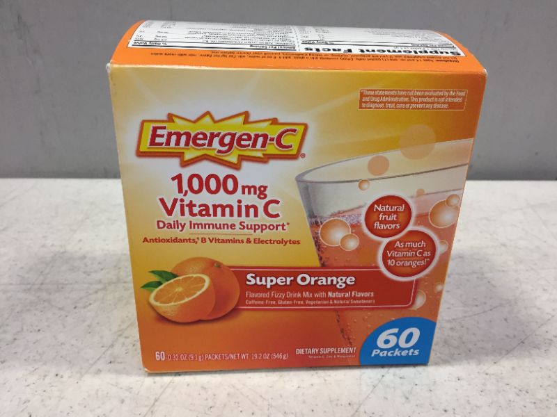 Photo 2 of Emergen-C Vitamin C Supplement Drink Mix - Super Orange - 60ct exp date 01-2023