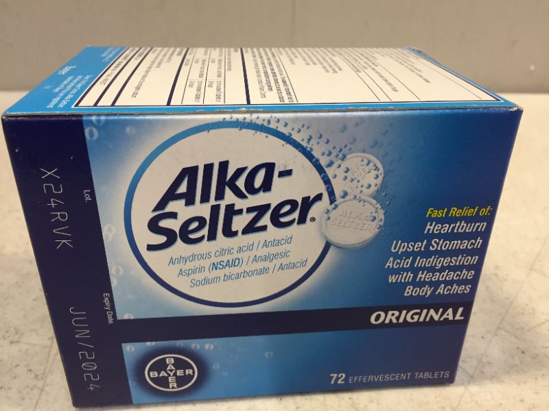 Photo 2 of Alka Seltzer Heartburn Relief and Pain Relief Antacid Tablets – 72 Ctexp date 06-2024