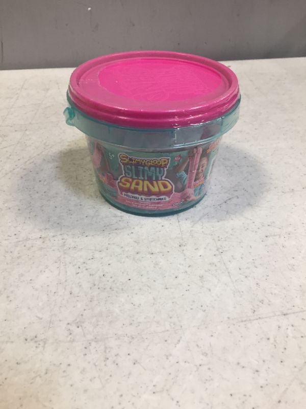 Photo 2 of By Horizon Group Usa, 1.5 Lbs Of Stretchable, Expandable, Moldable, Non Stick, Slimy Play Sand In A Reusable Bucket, Pink- A Kinetic Sensory Activity
