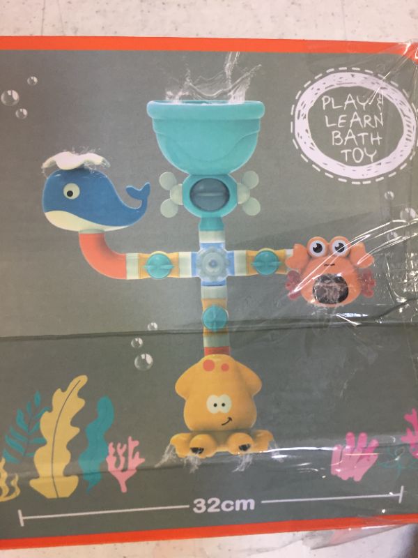 Photo 1 of BBLIKE Bath Toys Bathtub Toys for Toddlers Kids 3 4 5+ Year Old Girls Boys, DIY Preschool Bath Pipes Toy, Cute Animal Water Spray Baby Bath Toys-Colorful