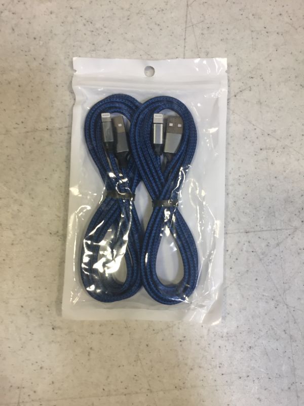 Photo 1 of 6 FEET NYLON BRAIDED USB CHARGING CABLES FOR IPHONES---2 PACK---