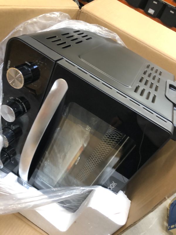 Photo 2 of AICOOK Air Fryer Toaster Oven 24 QT, 1700W Oilless Knob Control Electric Oven,6 Accessories & Recipes Included, Black
