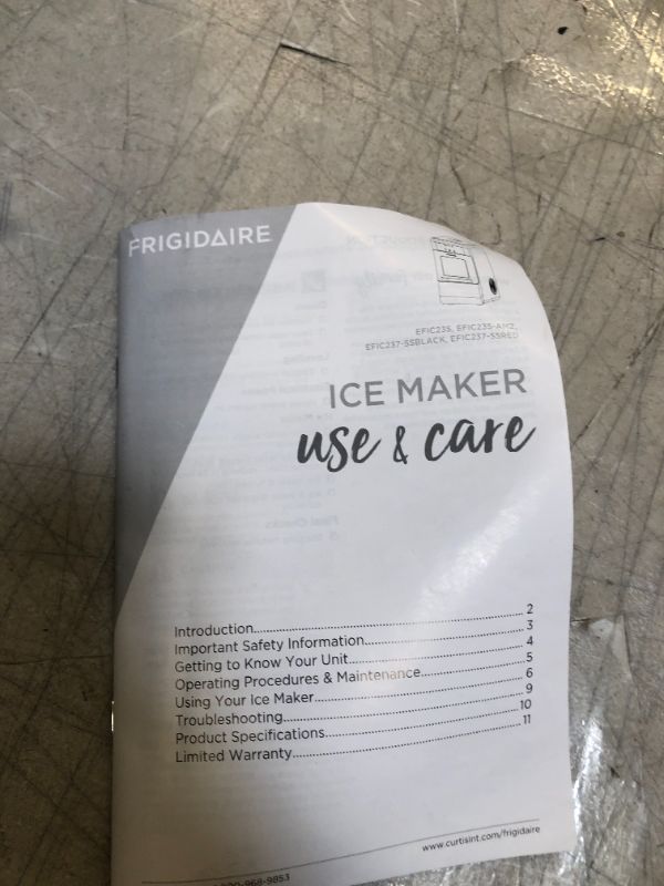 Photo 3 of Frigidaire EFIC237 Countertop Crunchy Chewable Nugget Ice Maker, 44lbs per day, Auto Self Cleaning, Black Stainless
