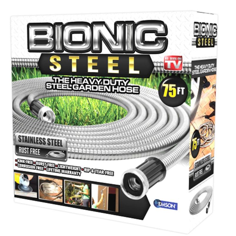 Photo 1 of Bionic Steel Stainless Steel Super Durable Metal Garden Hose - Lightweight & Kink-Free, 75 Ft
