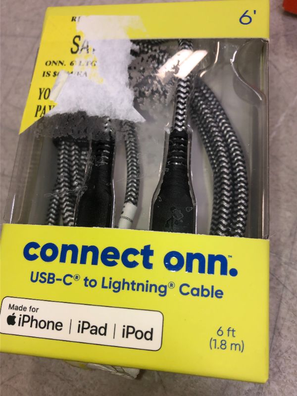 Photo 1 of CONNECT ONN. USB C TO LIGHTNING CABLE