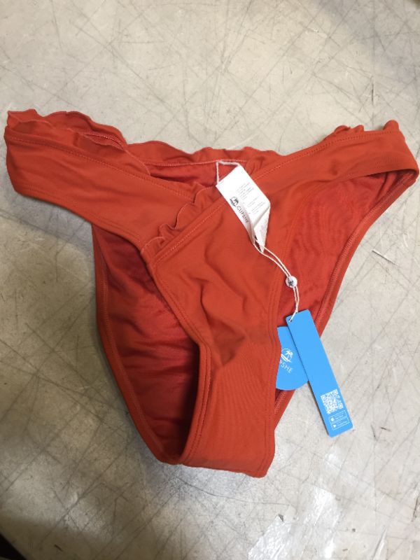 Photo 1 of cupshe womens bathing suit bottoms size small orange

