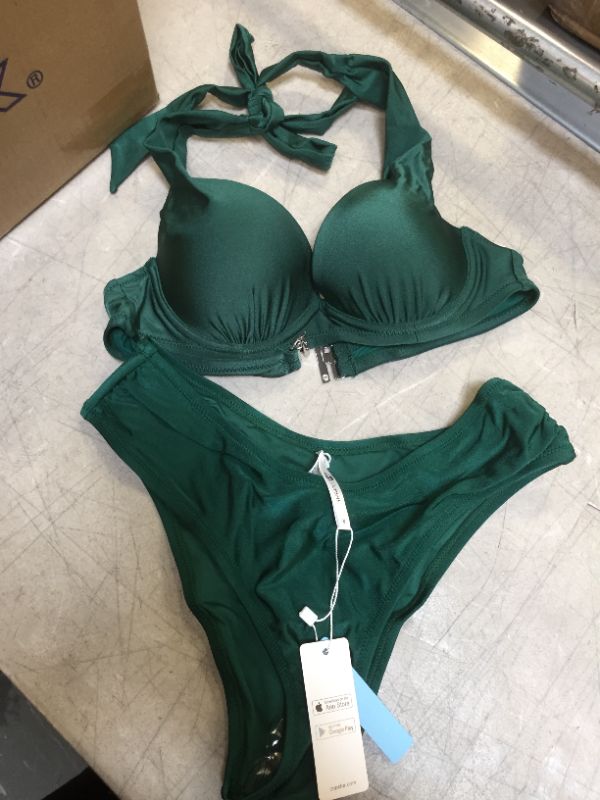 Photo 1 of cupshe womens bathing suit size small green
