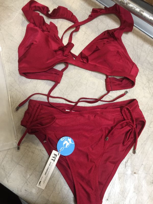 Photo 1 of cupshe womens bathing suit size small red
