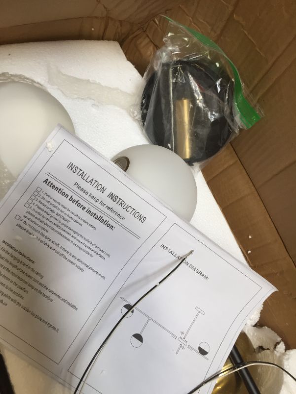 Photo 1 of CEILING LIGHT REPLACEMENT WITH 3 GLASS BULBS 