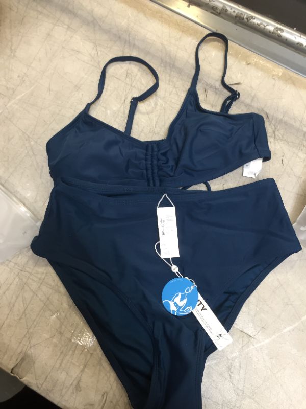 Photo 1 of CUPSHE WOMENS BATHING SUIT MEDIUM BLUE