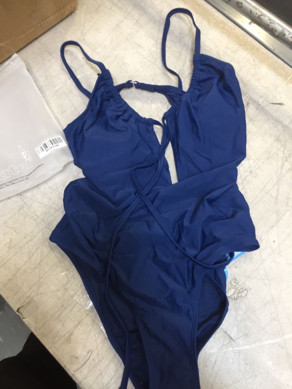 Photo 1 of CUPSHE WOMENS BATHING SUIT MEDIUM BLUE