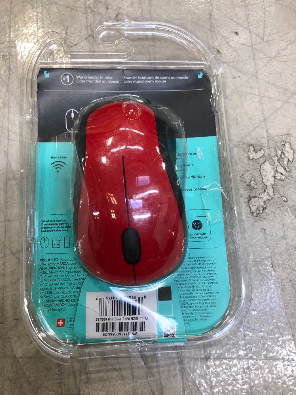 Photo 1 of Logitech Full Size Wireless Mouse - Red	