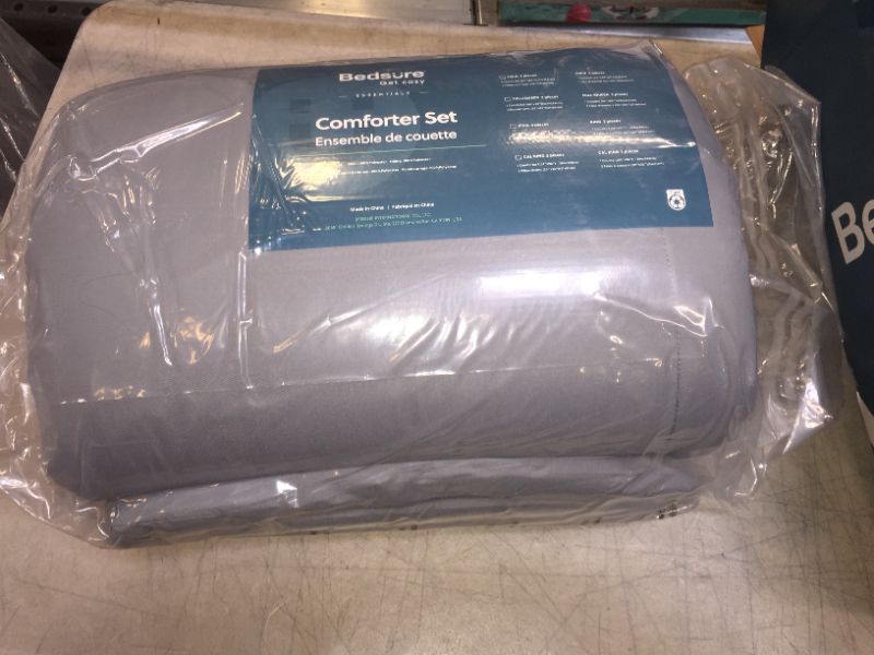 Photo 2 of Bedsure King Comforter Set 3 Pieces - Bedding Set Washable for All Season, Grey King Size Bed in A Bag with 1 Comforter and 2 Pillow Shams
