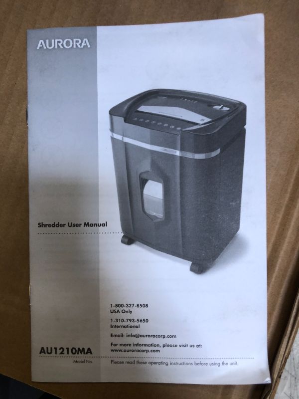 Photo 3 of Aurora Professional Grade High Security 12-Sheet Micro-Cut Paper/Shredder AU1210MA