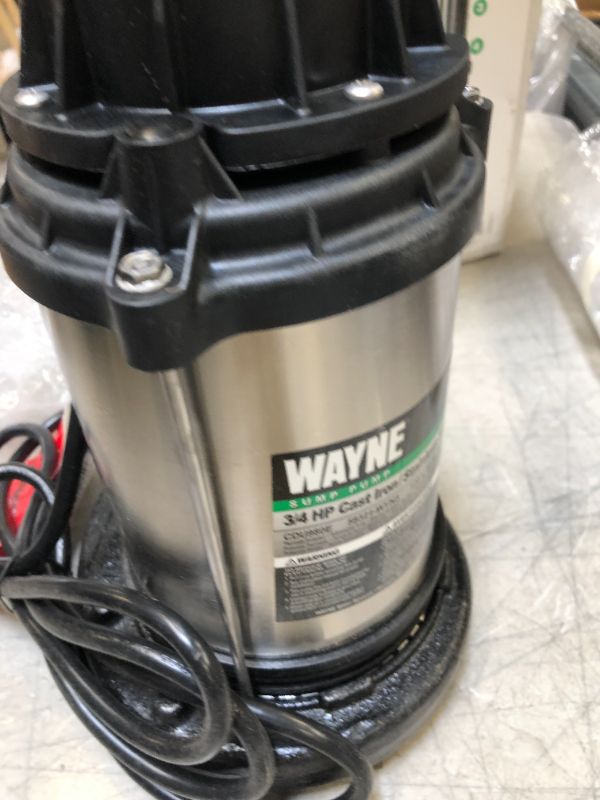 Photo 2 of WAYNE CDU980E 3/4 HP Submersible Cast Iron and Stainless Steel Sump Pump With Integrated Vertical Float Switch
