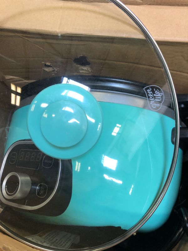 Photo 2 of GreenLife Cook Duo Healthy Ceramic Nonstick 6QT Slow Cooker, PFAS-Free, Digital Timer, Dishwasher Safe Parts, TURQUOISE
