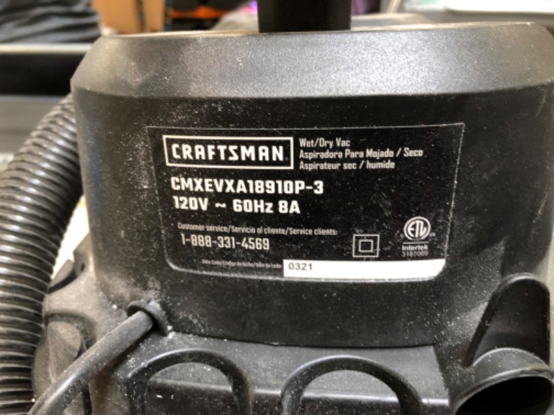 Photo 3 of CRAFTSMAN CFT 3-GAL POLY WET DRY VACUUM

