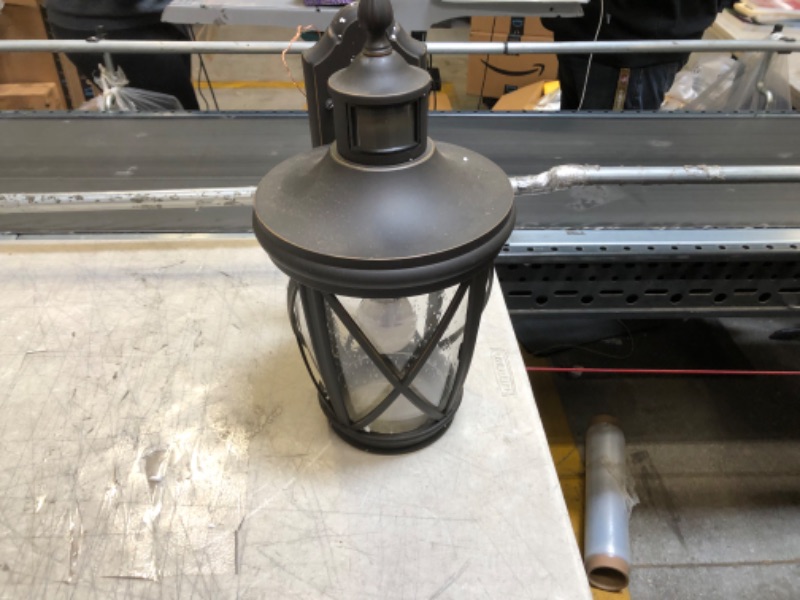 Photo 1 of allen + roth Castine 19.5-in Bronze Traditional Light Post Lantern
