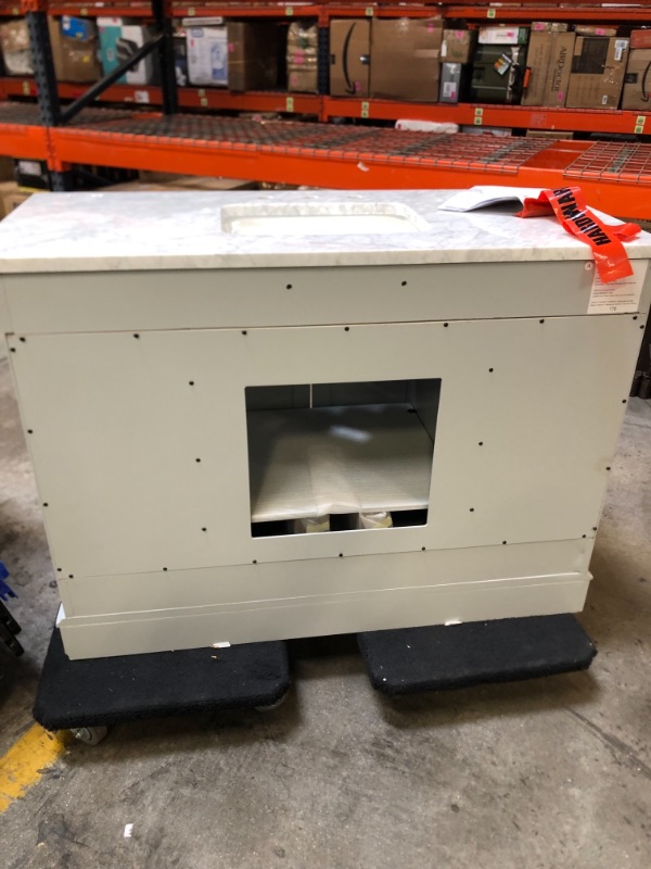 Photo 4 of allen + roth Roveland 48-in Light Gray Undermount Single Sink Bathroom Vanity with Natural Carrara Marble Top