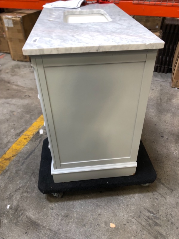 Photo 9 of allen + roth Roveland 48-in Light Gray Undermount Single Sink Bathroom Vanity with Natural Carrara Marble Top