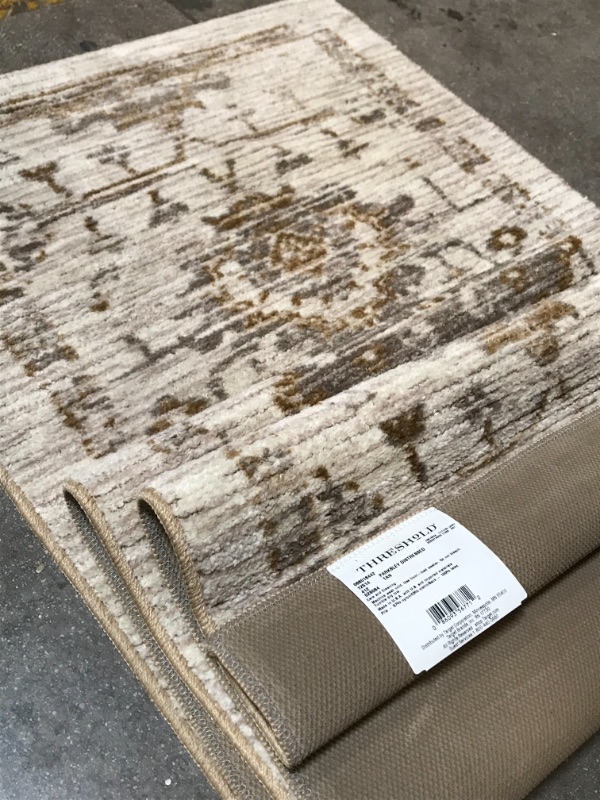 Photo 4 of 2'4X7' Tufted Runner Vintage Distressed Tan - Threshold
