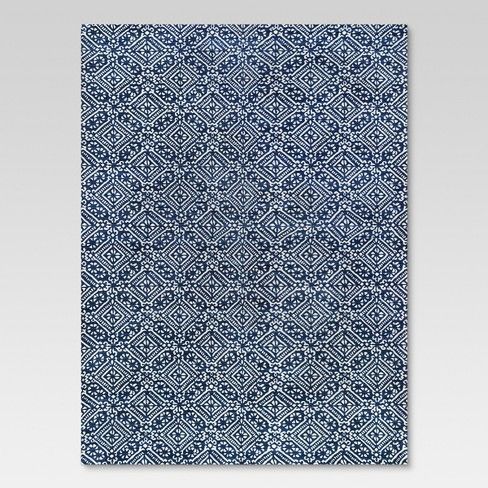 Photo 1 of Aragon Jacquard Area Rug - Threshold™ 12 ft x 9 ft blue and white rug 