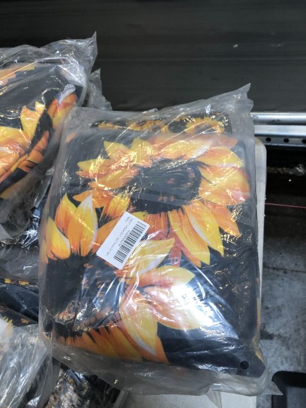 Photo 2 of XMSSIT 12Pieces Sunflower Accessories for Car Wheel Cover,2Pieces Car Front Seat Covers, Sunflower Pattern Center pad Cover,2Pieces Car Cup Holder Coaster and 2Pieces Keyring,2 Pieces Car Vent
