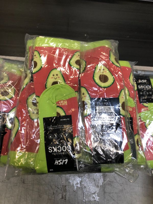 Photo 2 of Avocado Print Wide Calf Compression Socks - Graduated 15-25 mmHg Knee High Food Themed Plus Size Support Stockings - LISH S/M 10 PK
