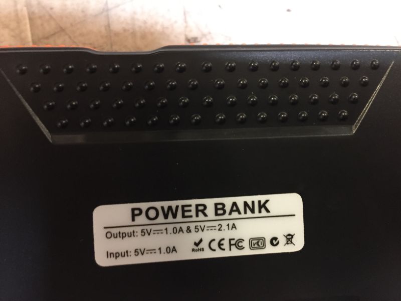 Photo 2 of fast charging dual usb led solar power bank portable charger---one works other does not turn on lights 