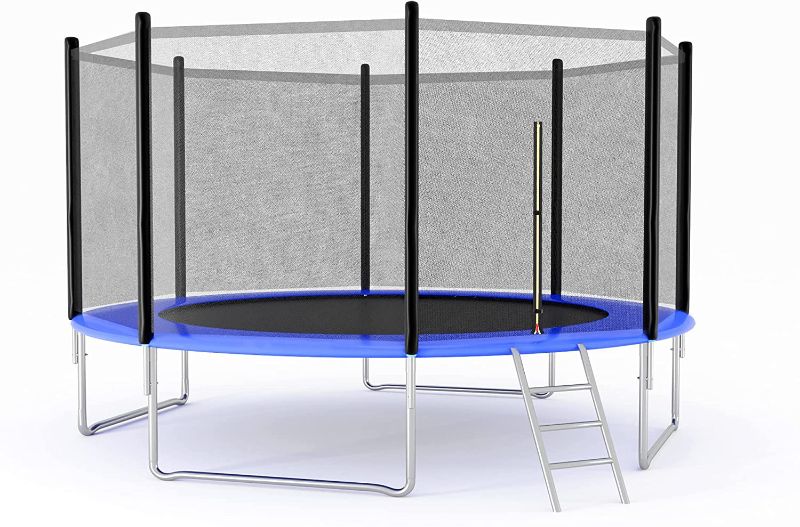 Photo 1 of 12FT 
Trampoline with Safety Enclosure Net,Outdoor Recreational Trampoline, Heavy Duty Jumping Mat ,Ladder and Spring Cover Padding for Kids and Adults