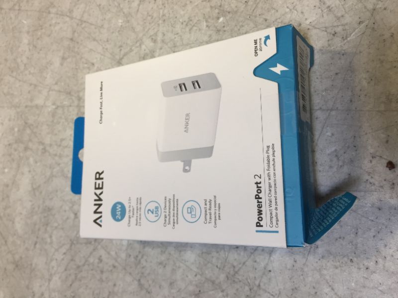 Photo 1 of Anker 2-Port PowerPort 24W Wall Charger - White