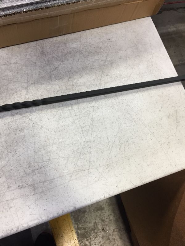 Photo 1 of Double Twist Stair Iron Balusters (3-Pack) Stair Parts 1/2" x 44" Tall Square Hollow Stair Railing Metal Spindles Real Satin Black NOT Matte

