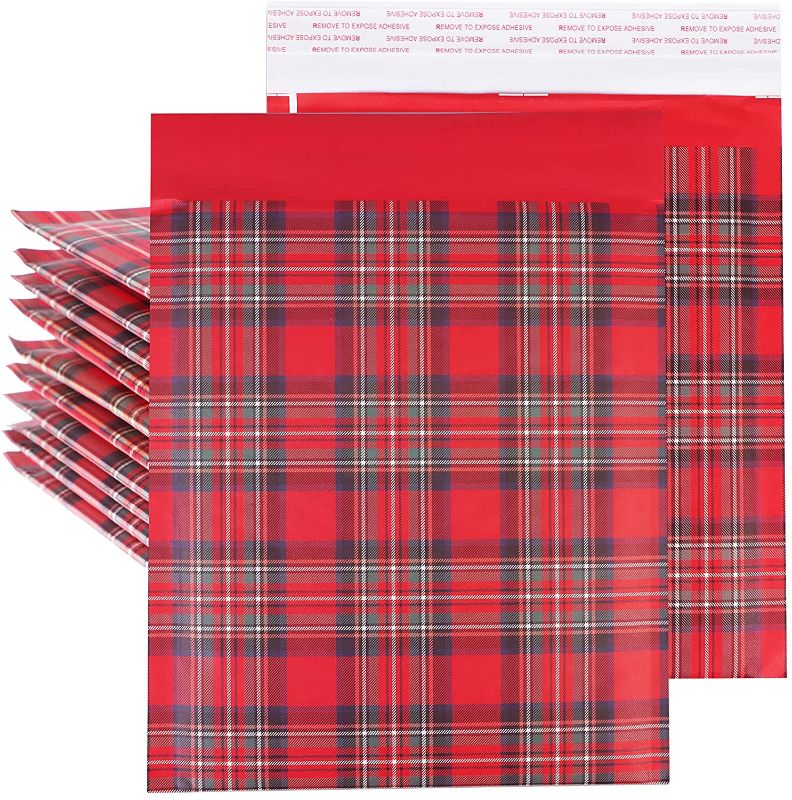 Photo 1 of 30 Pcs Christmas Bubble Mailers, Christmas Santa Claus Snowflake Plaid Padded Envelopes Postal Bags Self-adhesive Seal Shipping Bags, 8.27 x 9.25 Inches
