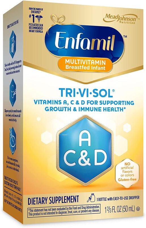 Photo 1 of Enfamil Tri-Vi-Sol Vitamin A, C & D Multi-Vitamin Drops for Infants, Supports Growth & Immune Health, 50 mL Dropper Bottle 2 PK BB 01 MARCH  2021
