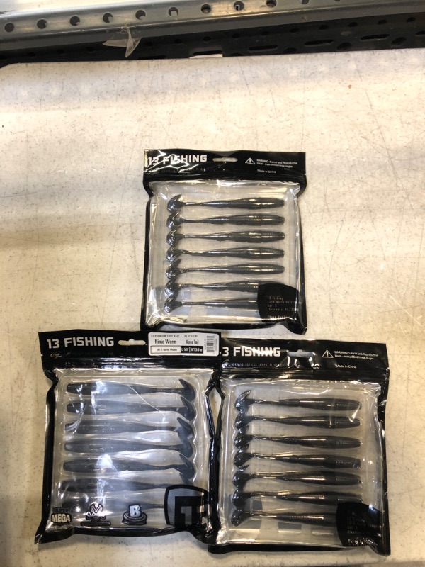Photo 2 of 13 Fishing - Ninja Worm - Soft Plastic Swimming Worm Baits. Pack of 3
