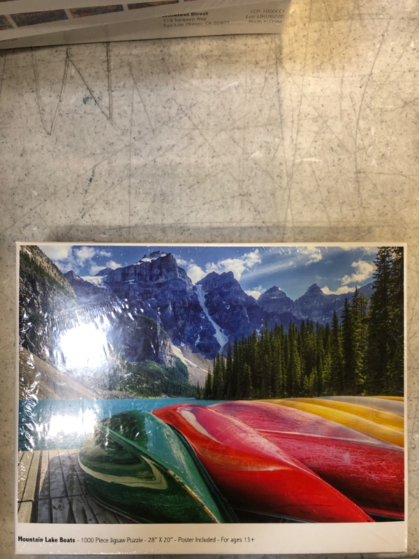 Photo 1 of 1000 Piece Puzzle for Adults: Mountain Lake Boats Jigsaw Puzzle
