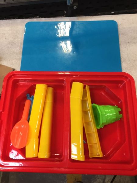 Photo 1 of Toddler Sensory Table | Kids Table with Lid | Sensory Bin | Kidoozie | Mega Block Compatible Lid | Indoor Outdoor Use , Red
