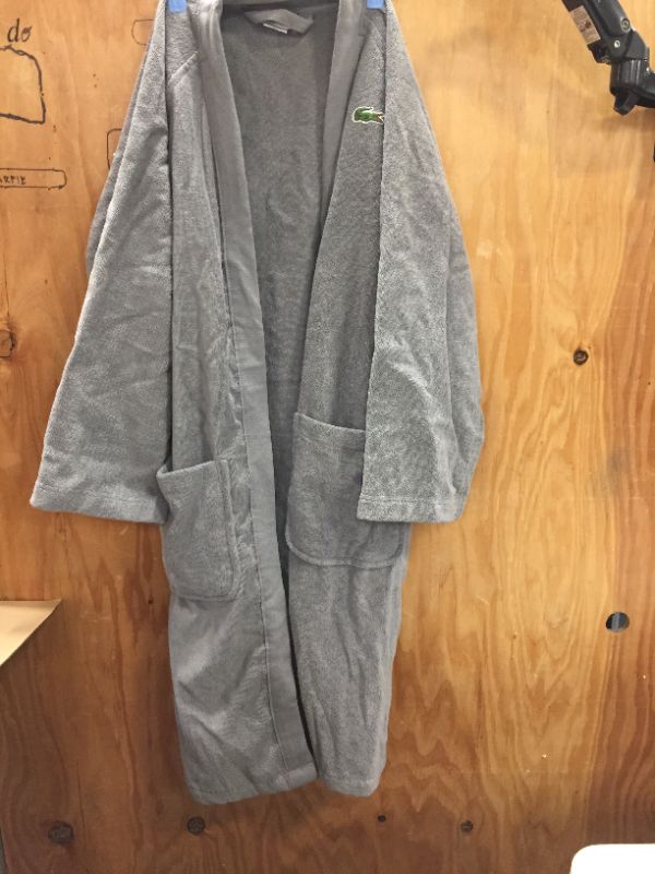 Photo 2 of Lacoste Classic Pique 100% Cotton Bath Robe, One Size, Meteorite Grey
One Size Fits Most