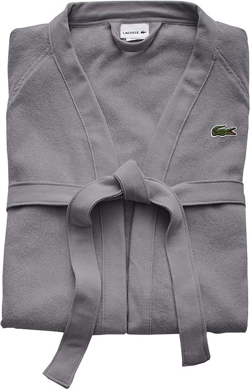 Photo 1 of Lacoste Classic Pique 100% Cotton Bath Robe, One Size, Meteorite Grey
One Size Fits Most