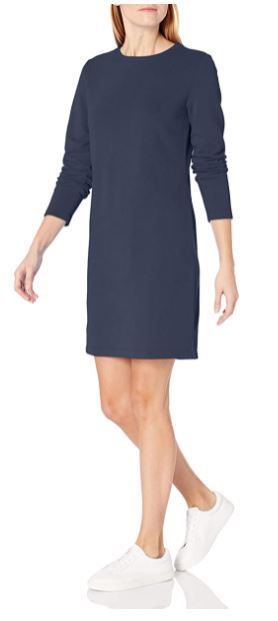 Photo 1 of Amazon Essentials Women's Crewneck Long-Sleeve Fleece Above-the-Knee Dress
Size: L