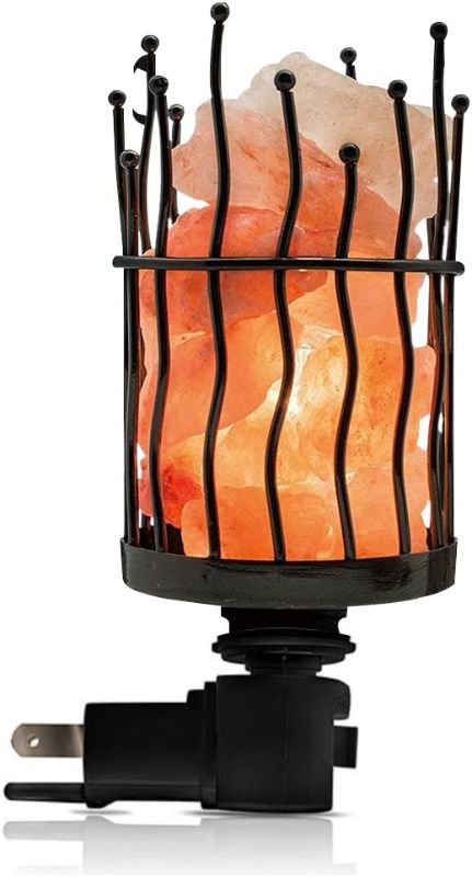 Photo 1 of Himalyan Glow Himalayan Glow Natural Pillar Style Salt Lamp Night Light with Pink Salt Chunks | 360 Degree Rotatable Wall Plug,Nightlight Unique Lighting Ambiance
